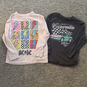 AC/DC Kids Long Sleeve Shirts - Multicolor and Gray